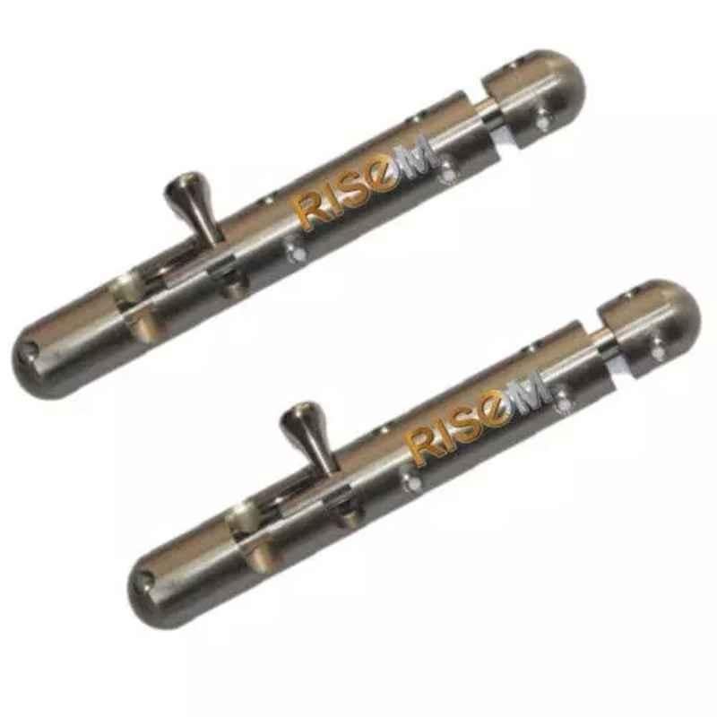 RiseOm 6 inch Capsule Brass Silver Finish Tower Bolt, VG-OK8I-NTCS (Pack of 4)