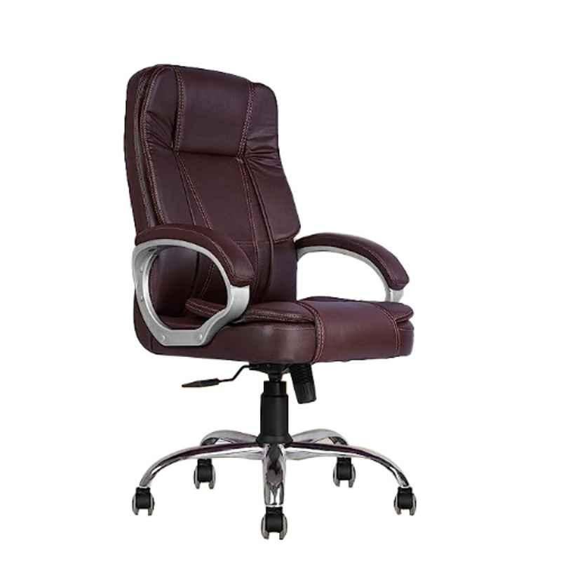YTT Vienna Leatherette Brown Ergonomic High Back Office Chair