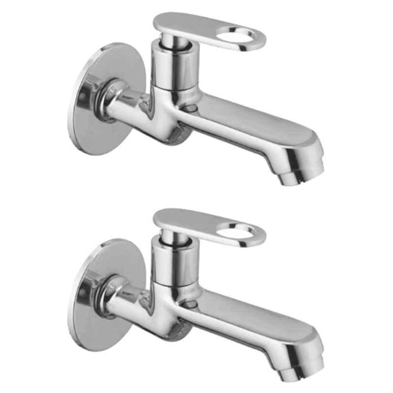 Drizzle Oreo 1/2 inch Brass Chrome Finish Long Body Bib Cock with Quarter Turn & Foam Flow (Pack of 2)