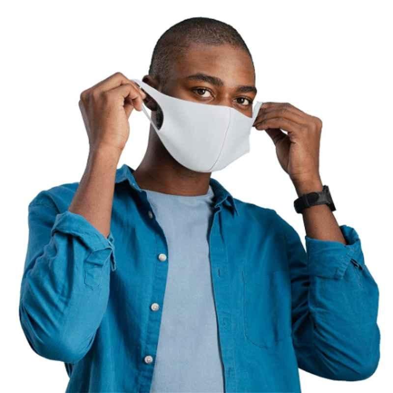 Arcatron 4 Layer Polyester Soothing Grey Ultra Comfortable Washable & Reusable Face Mask, MK-AS-GY1-L, Size: Large