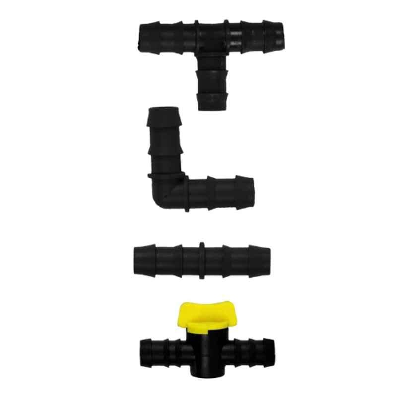 Cinagro 200 Pcs 16mm Drip Irrigation Pipe Fittings Set, CIN-DIA-EST-P200