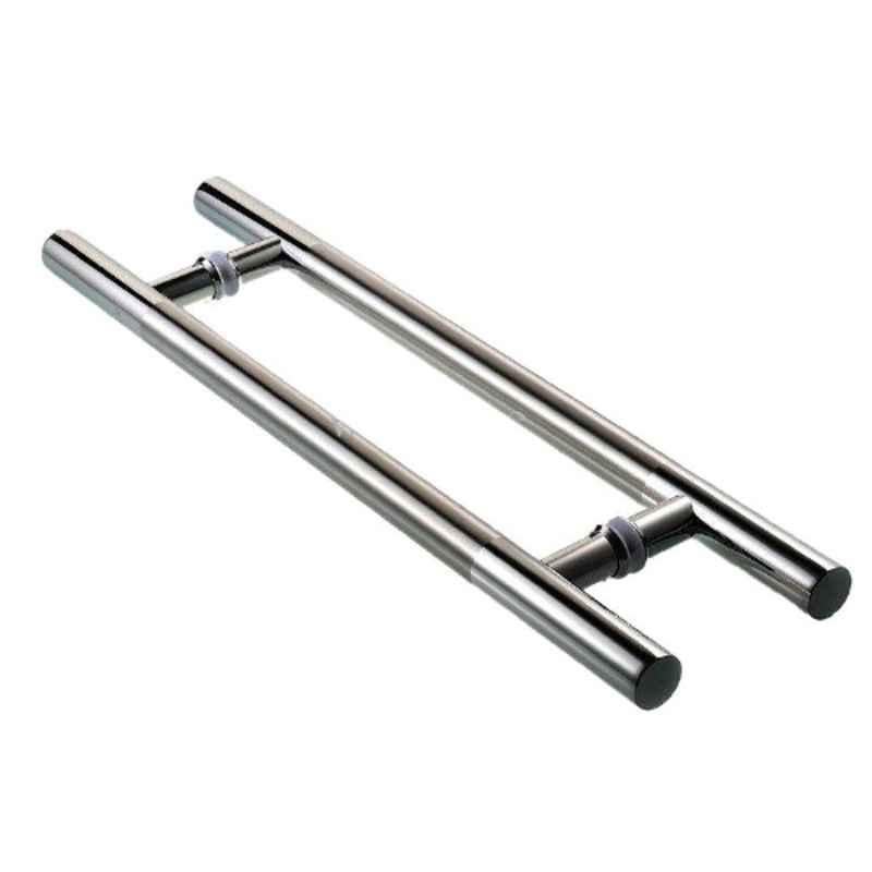 Smart Shophar 2 Pcs 8 inch Stainless Steel Silver Afreen Glass Pipe Handle Set, SHA40PH-AFRE-SL08-S1 (Pack of 6)