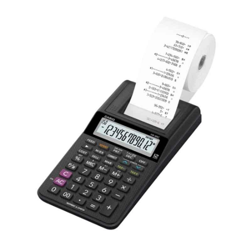 Casio HR-8RC-BK 12 Digit Mini Portable Printing Calculator