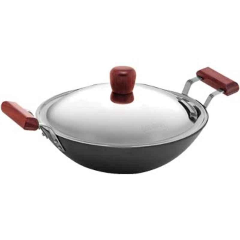 Hawkins Futura 2.5L 26cm Nonstick Induction Friendly Flat Bottom Deep Fry Pan with Lid, IND 25S