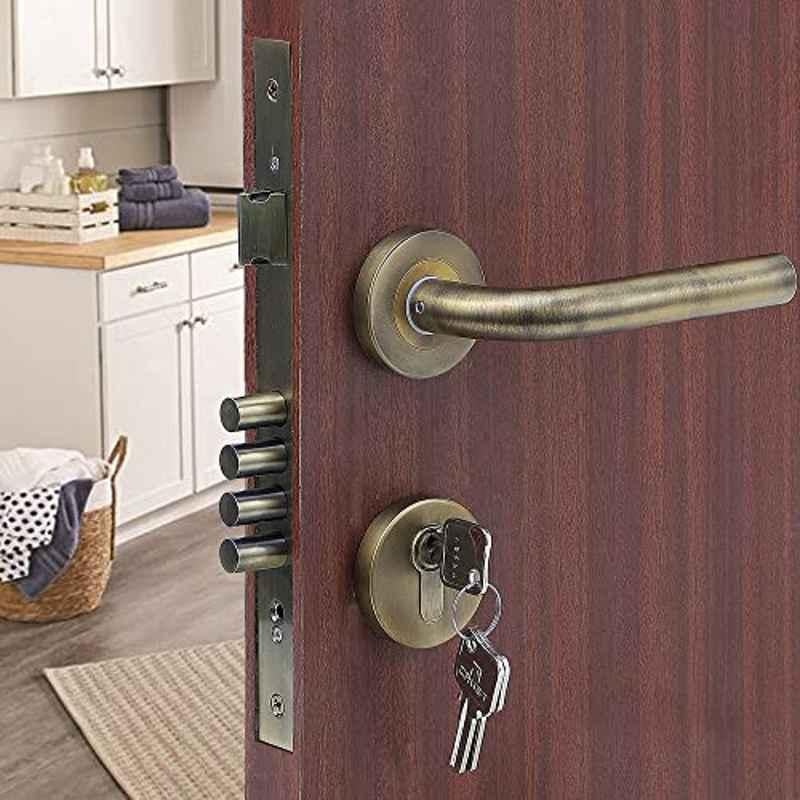 Voltizi Rose Stainless Steel 304 Matt Finish Mortise Door Lock Handle Set with Both Side Key, LB-1106