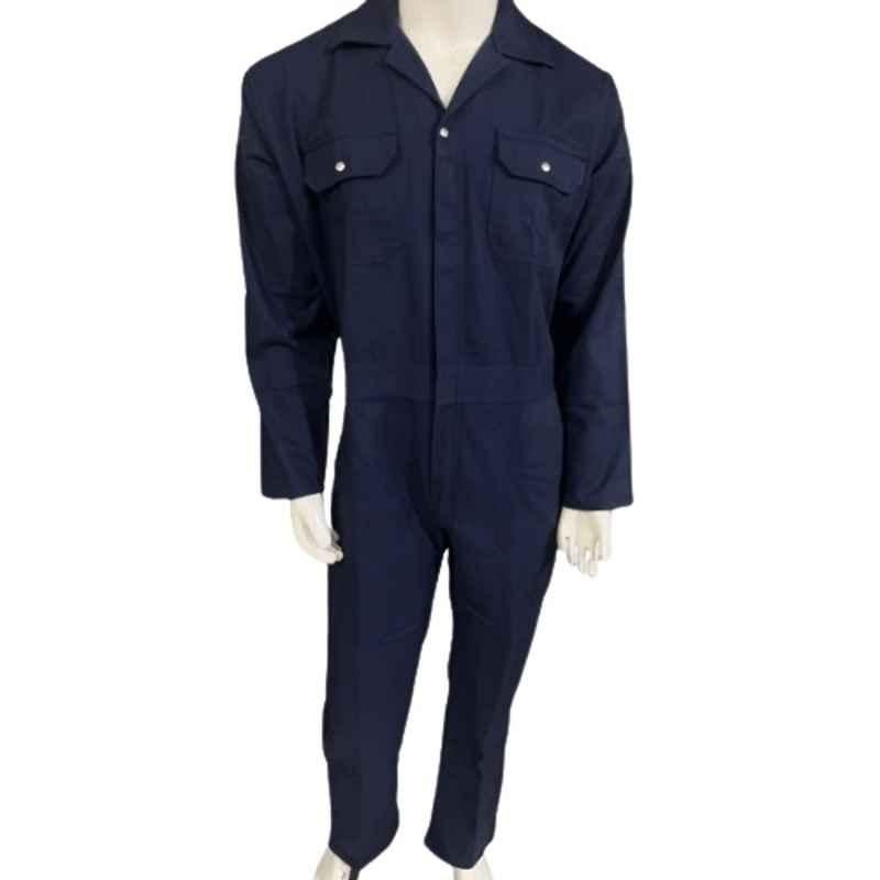 Fella Bella 210 GSM Cotton Navy Blue Basic Safety Coverall, Coverall_008, Size: XL (Pack of 5)