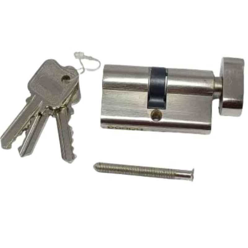 Onmax Brass Pin Cylinder with 1 Side Knob & 1 Side Normal Key, BPNK60