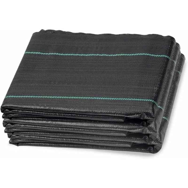 Singhal Premium 2x50m 110 GSM Polypropylene Black Sheet Mat for Garden Weed Control Barrier