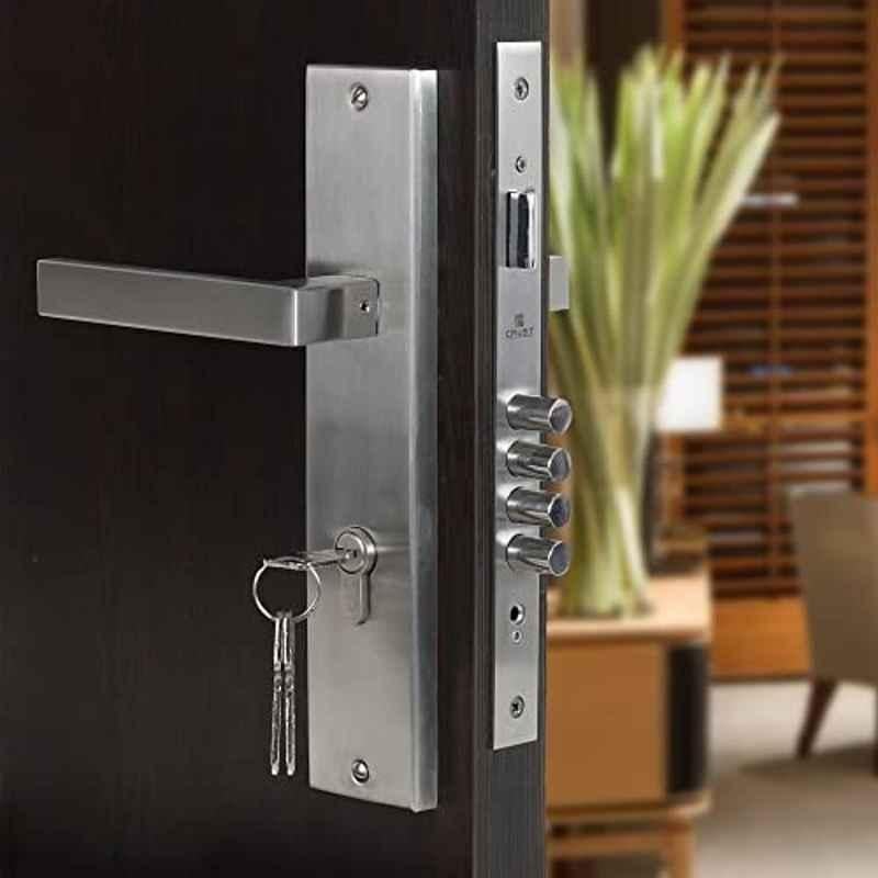 Voltizi 10 inch Stainless Steel 304 Matt Finish CY Plate Mortise Door Lock Handle Set, CRZ003-BSK