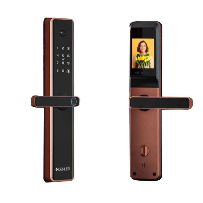 Denler DL04H Black & Rose Gold Smart Digital Door Lock with Fingerprint & Pin Code Access