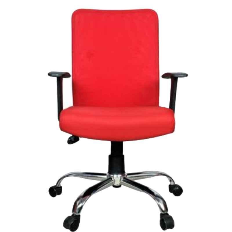 Rajpura xxlarge Back Red Push Back Mechanism Pipe Frame Revolving Office Executive Chair