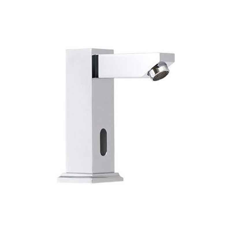 Bharat Photon 220V AC & 6V DC Operated Brass Chrome Plated Basin Mounted Sensor Faucet, BP-F167