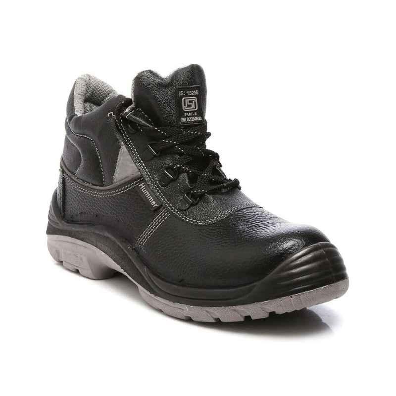 Agarson Hummer Steel Toe Black Work Safety Shoes, Size: 10
