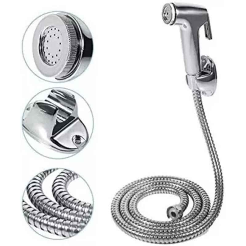 Neelkund Soft HF 01 Stainless Steel Silver Health Faucet with 1m Tube & Wall Hook
