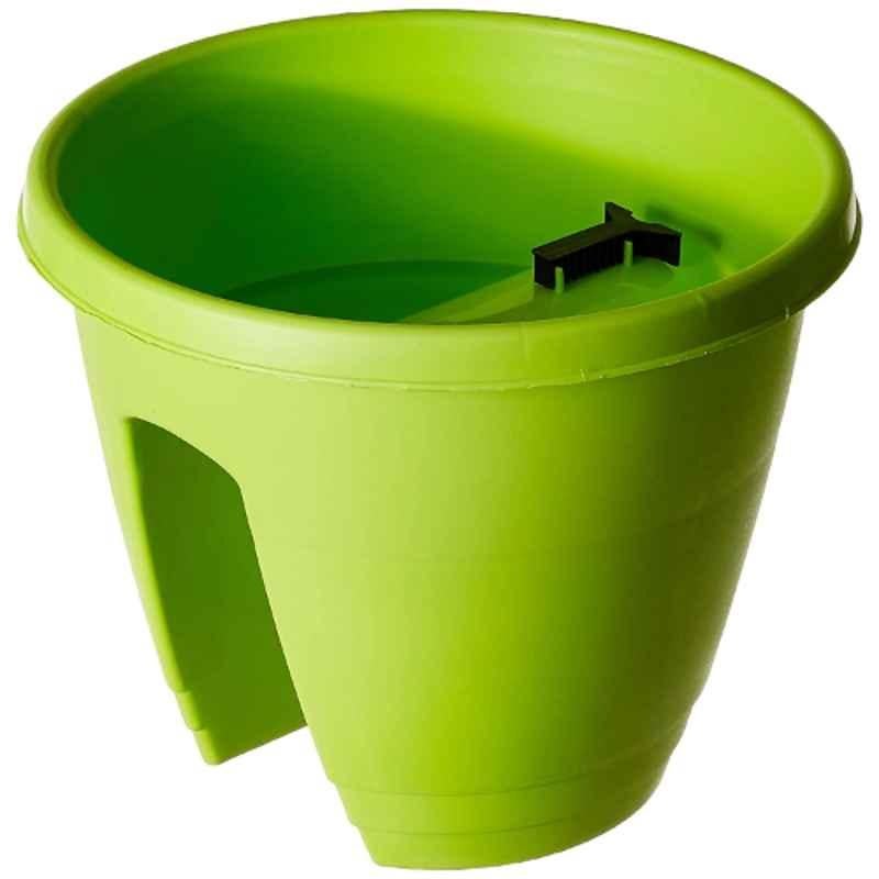 Gardens Need 30x30x26cm 12 inch Lemon Green Railing Pot with Lock Set, (Pack of 3)