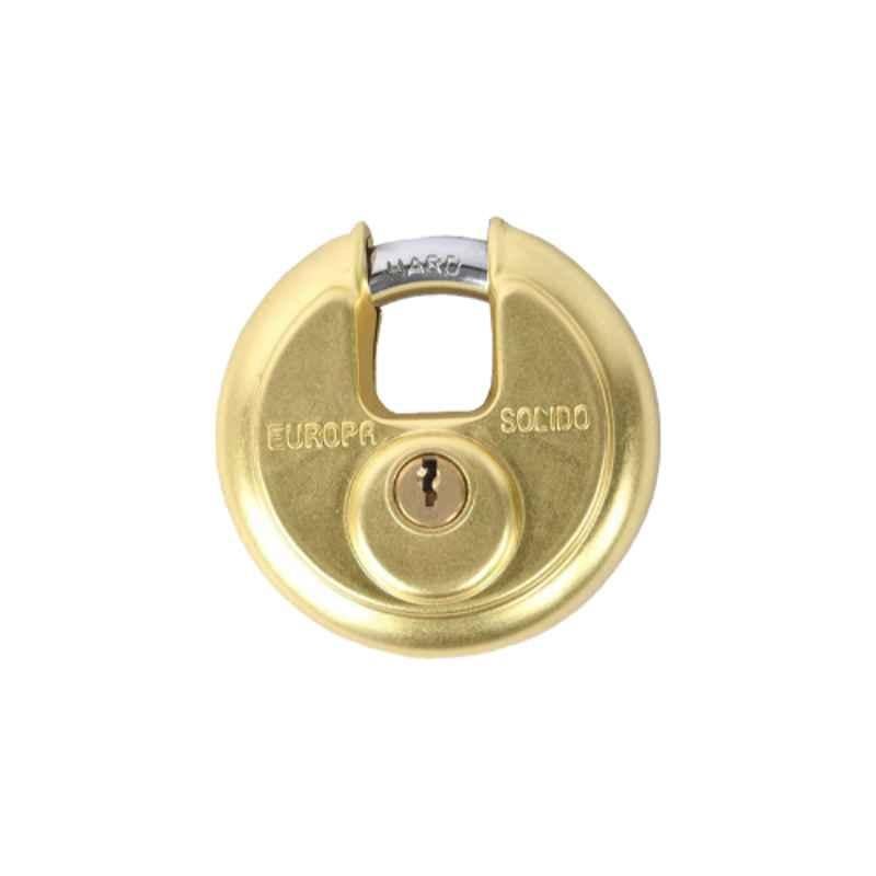 Europa 9.5mm Brass Matt 5 Pin Disc Padlock, P170 BM