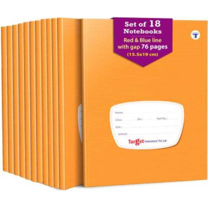 Target Publications Regular 76 Pages Brown Ruled Notebook (Pack of 18)