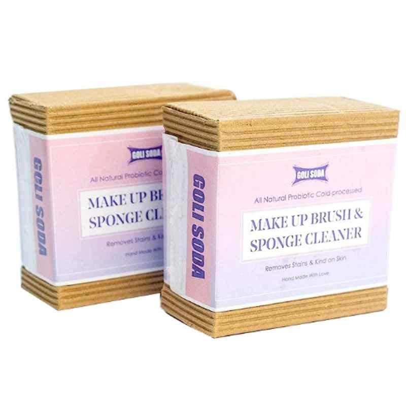 Goli Soda All Natural Probiotics Make Up Brush & 90g Sponge Cleaner Combo, GSMCS001x2 (Pack of 2)