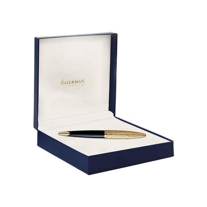 Waterman Blue Ink Carene Essential Black & Gold GT Ball Pen