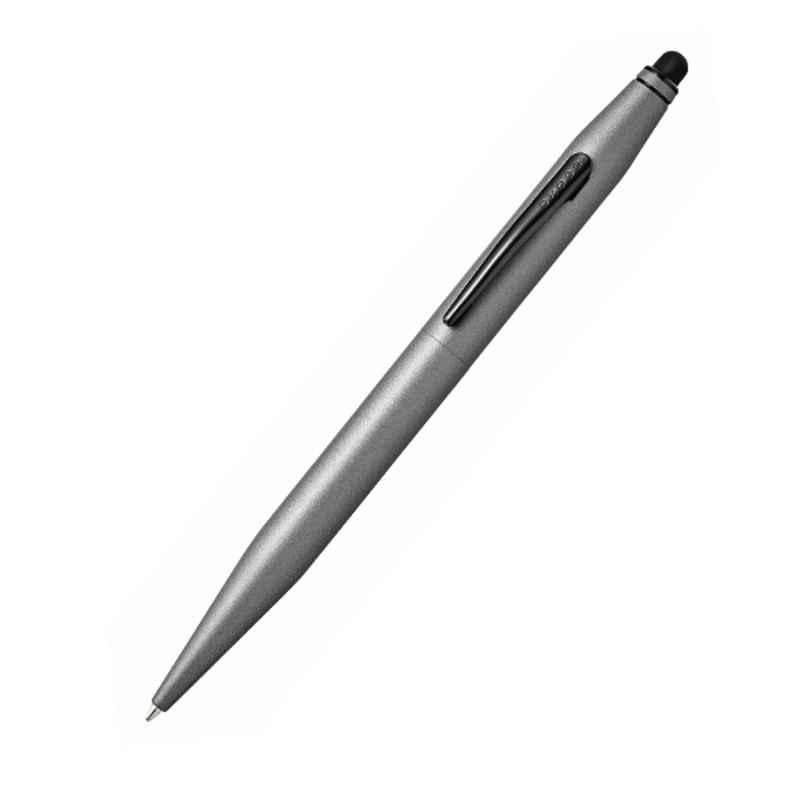 Cross Tech-2 Black Ink Titanium Gray Finish Stylus Ballpoint Pen with 1 Pc Black xxlarge Tip Set, AT0652-14