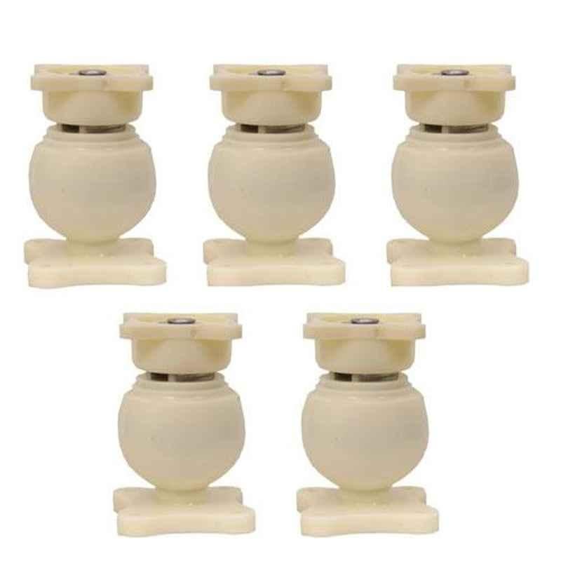 Nixnine Plastic Ivory Magnetic Door Stopper, NO-6_IVR_5PS _A (Pack of 5)