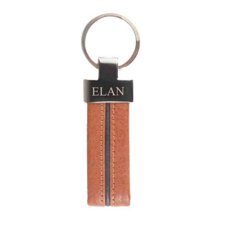 Elan 25x6x105mm Leather Tan Strap Key Chain, EI-1331-TN