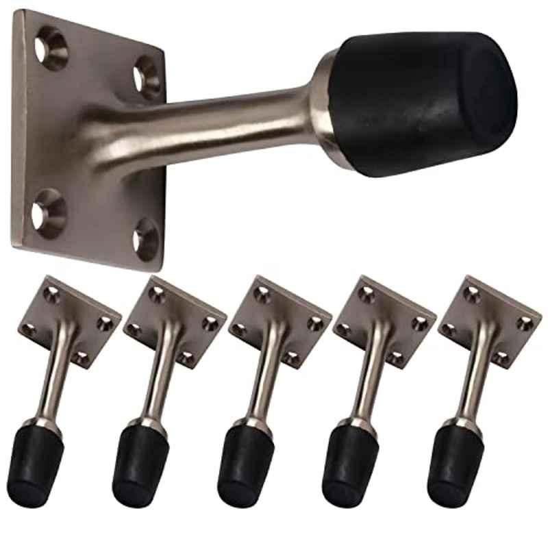 Screwtight 3 inch Zinc Satin Nickel Finish Wall Mounted Door Stopper, Z230101SN-6 (Pack of 6)
