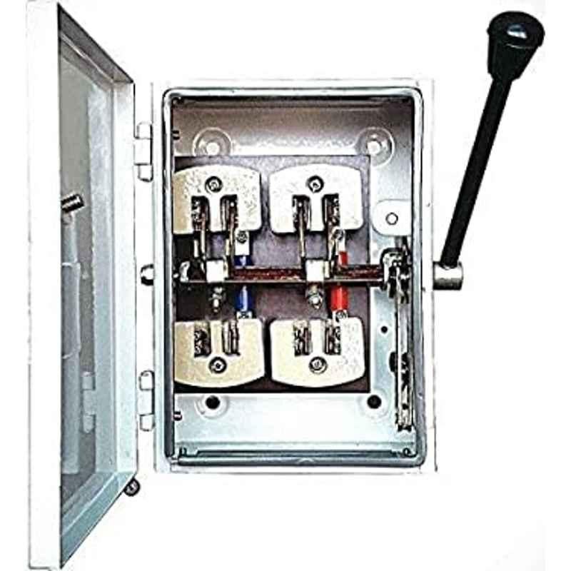 Dehmy 63A 240V Metal Grey Two Pole Changeover Switch