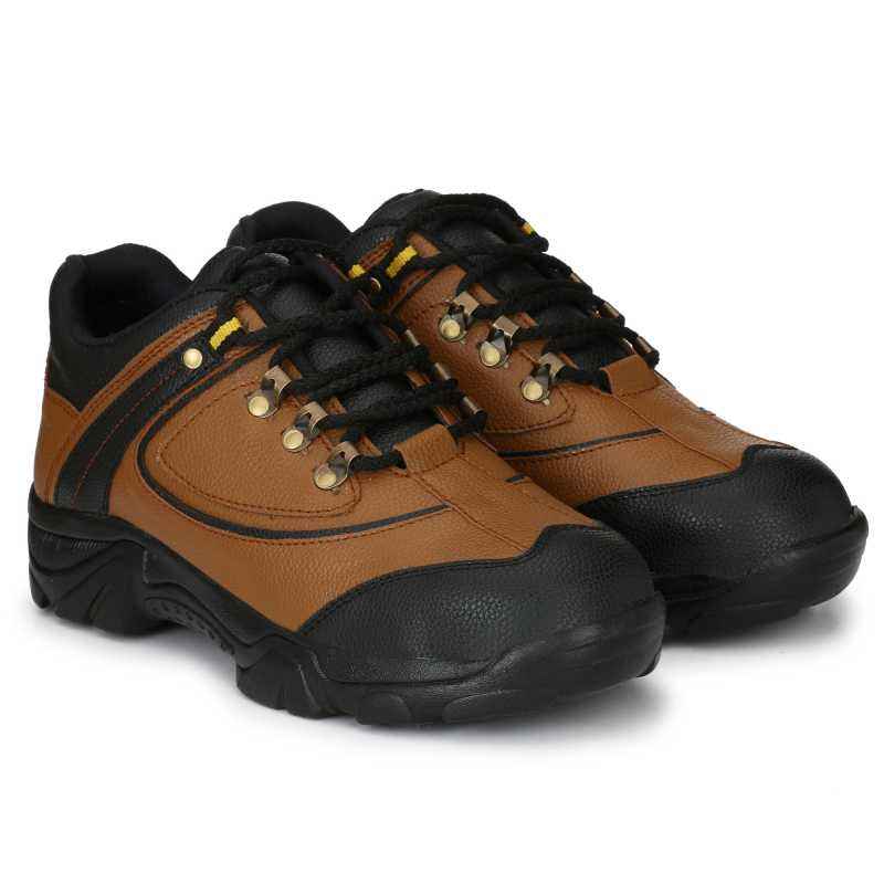 Manslam MLM08 Tan Steel Toe Work Safety Shoes, Size: 6