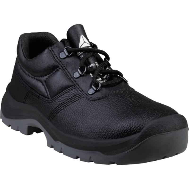 Delta Plus JET3 S1 SRC Black Pigmented Split Leather Work Safety Shoes, Size: 45
