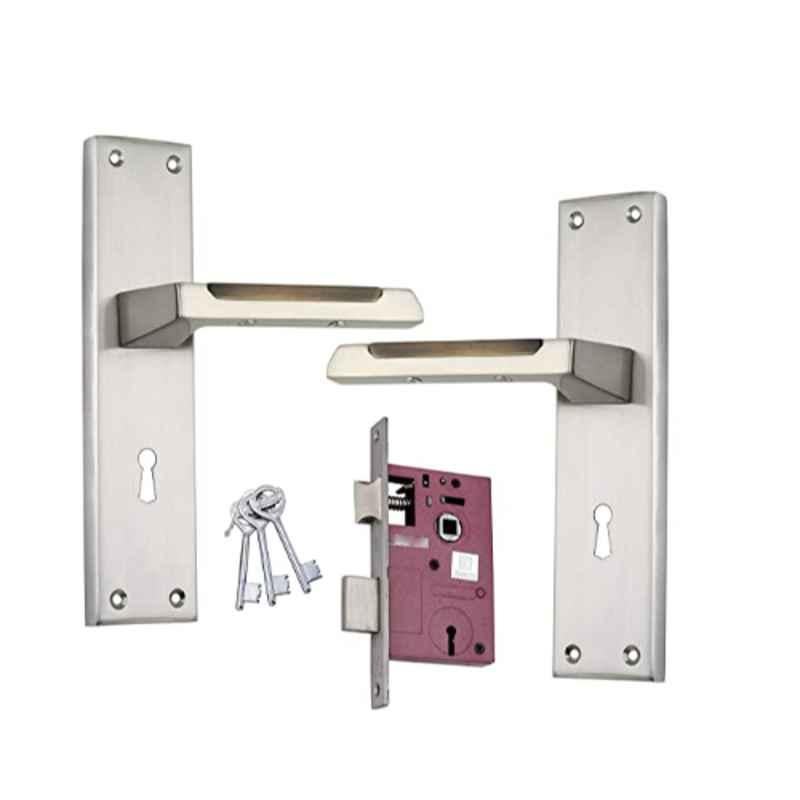 Shrida 402 Stainless Steel Silver Polished Mortise Lock Set with 3 Keys