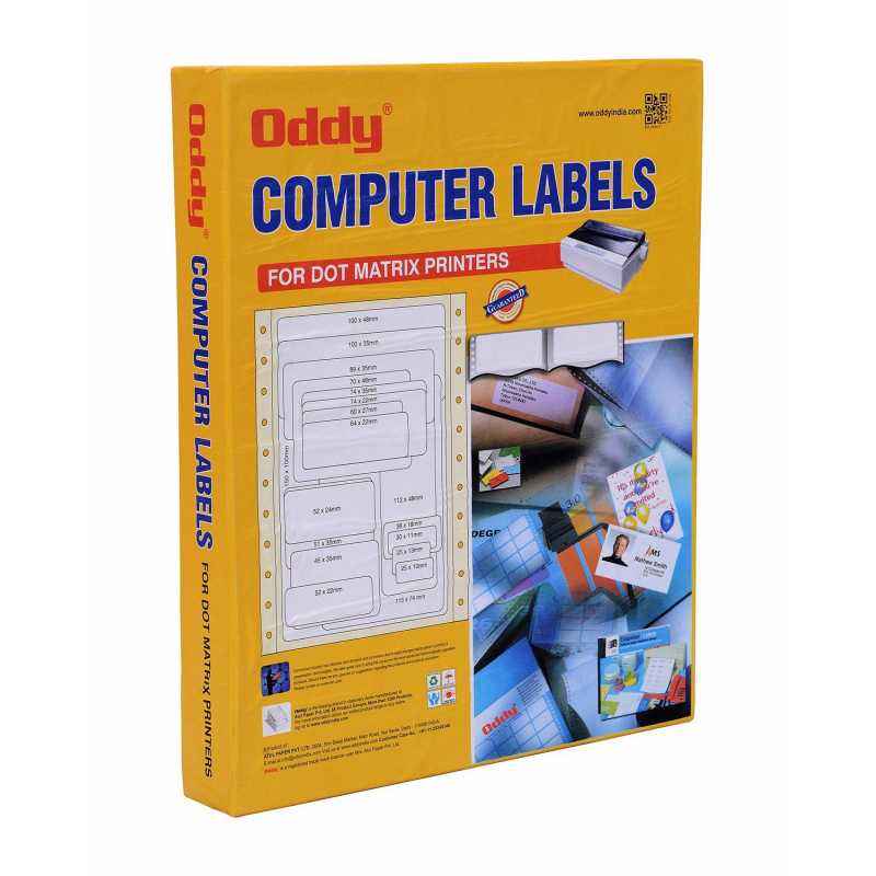 Oddy 50x25mm Dot Matrix Paper Label, DML 50252 (Pack of 20)