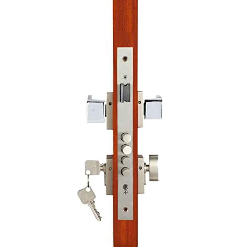 Voltizi 70mm â€ŽZinc â€ŽSatin Finish Rose Mortise Door Lock Set for Main Door, CRZ019