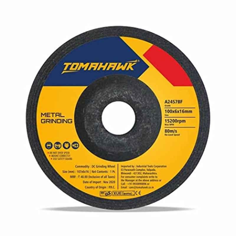 Tomahawk 100x6x16mm Aluminium Oxide Black DC Grinding Wheel (Pack of 50)