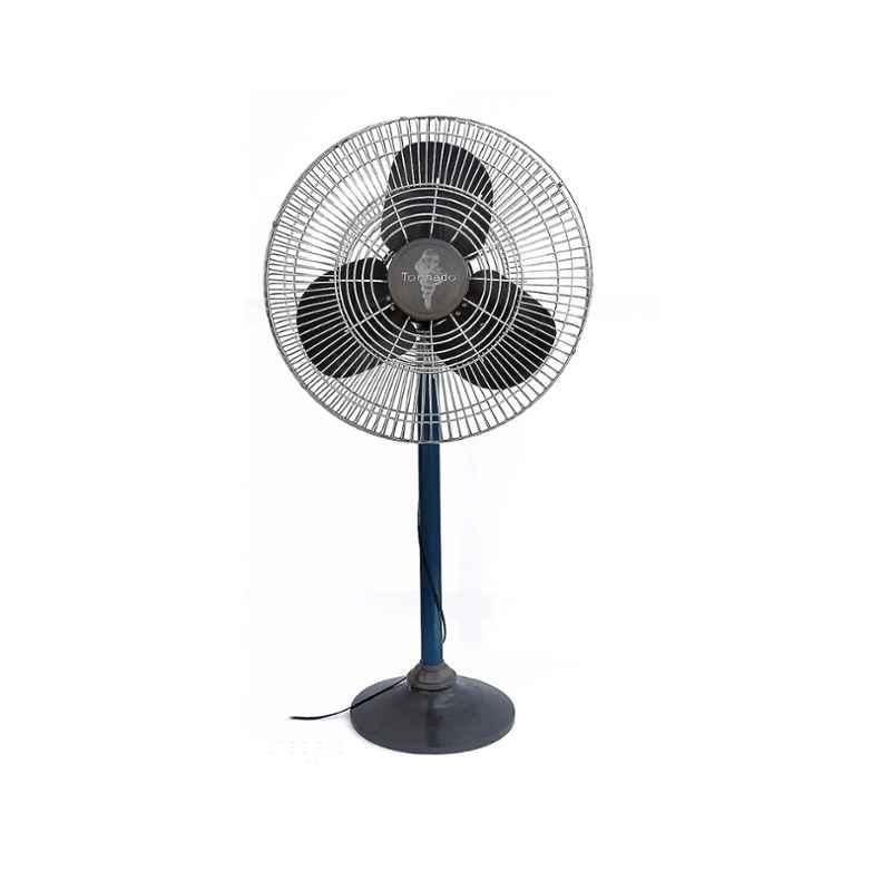 Max Speed Tornado 55W Black Pedestal Fan, Sweep: 500 mm