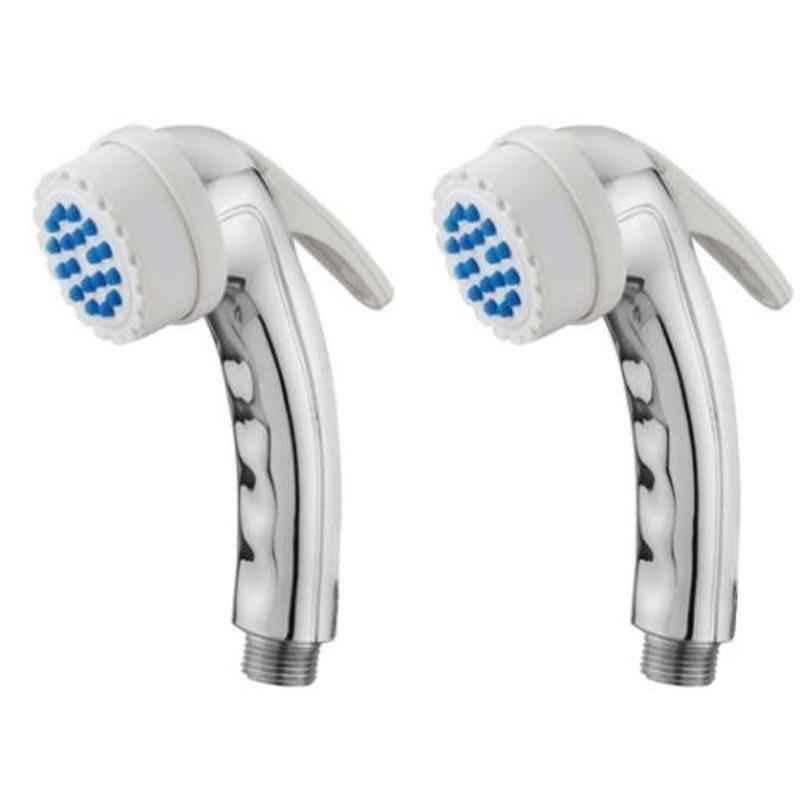 Drizzle Banana 2 Pcs Plastic Chrome Finish Silver Health Faucet Head Set, AHFBANANA2