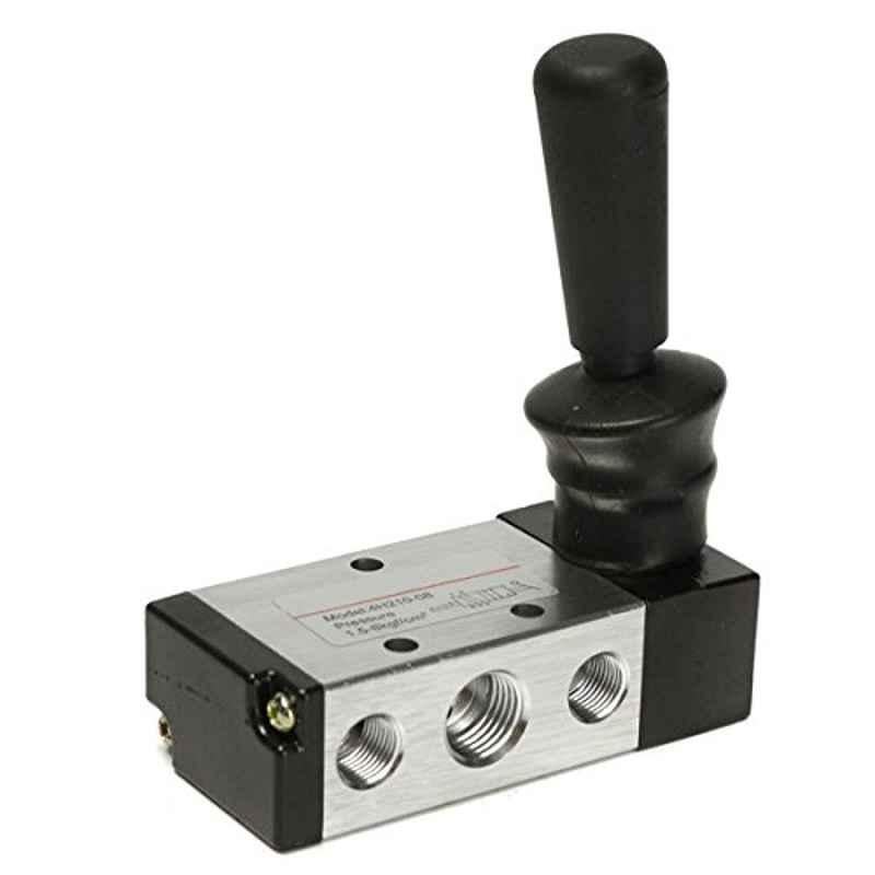 Supreme Control System 1/4 inch Aluminium Pneumatic Control Valve with Standard Hand Lever Operated