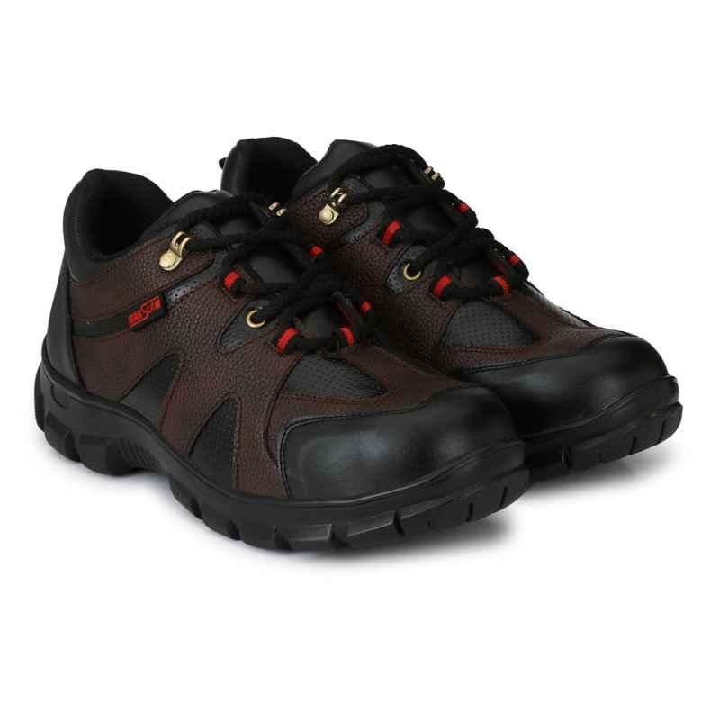 Manslam MLM21 Brown Steel Toe Work Safety Shoes, Size: 6