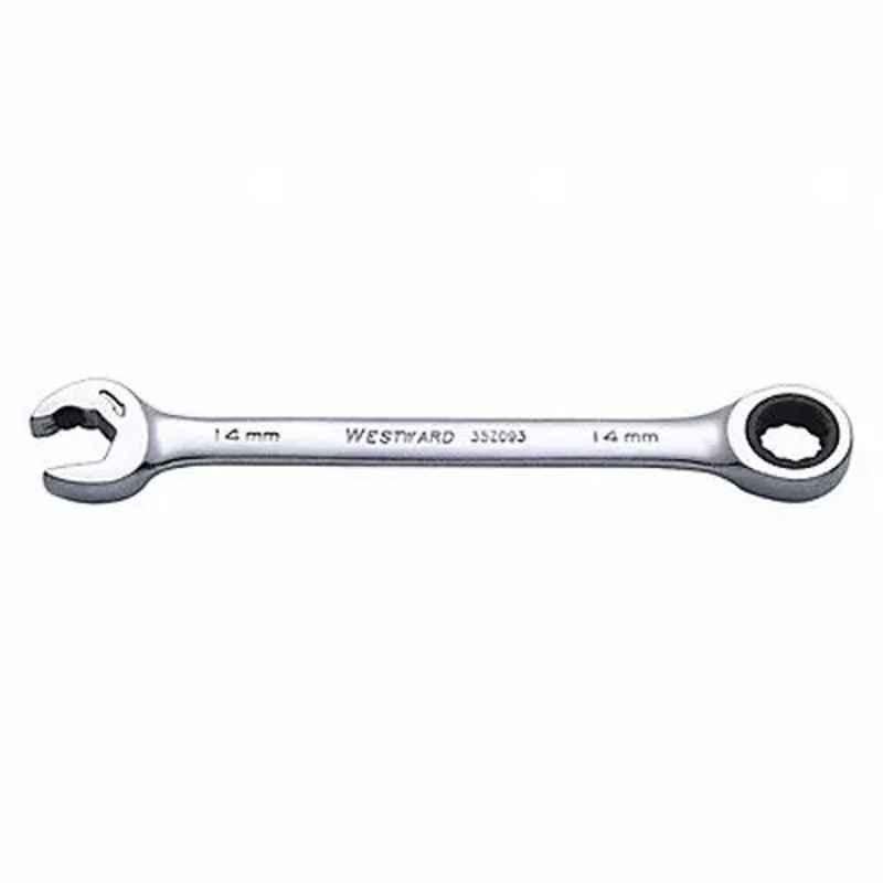 Westward 7-1/2 inch Alloy Steel Chrome Ratchet Wrench, 35Z093