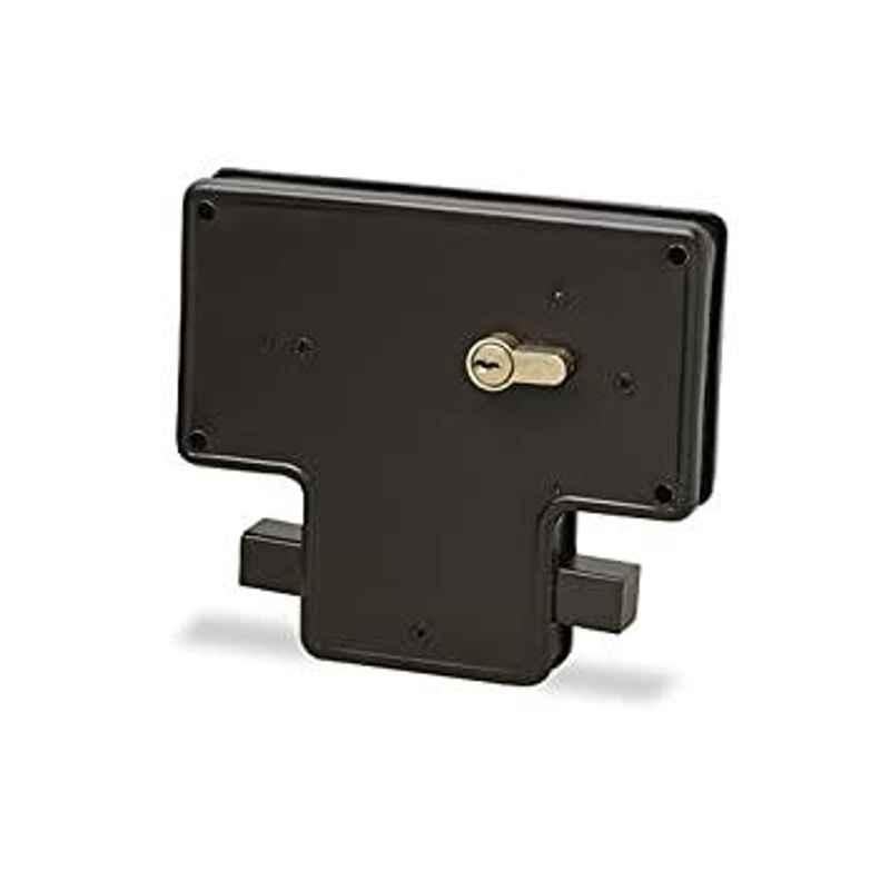 Smart Shophar 7 inch Steel Black Mogra Center Shutter Lock 3 Ultra Keys, SLK80SL-MOGR-UKBL-P1