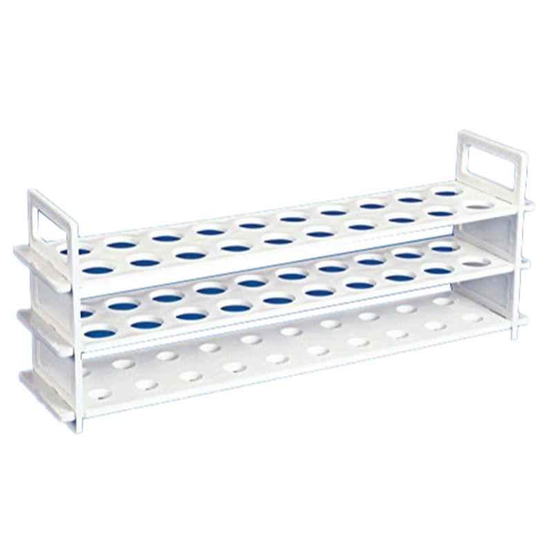 ELECOPTO 13mm 3 Tier Polypropylene Test Tube Stand with 62 Holes