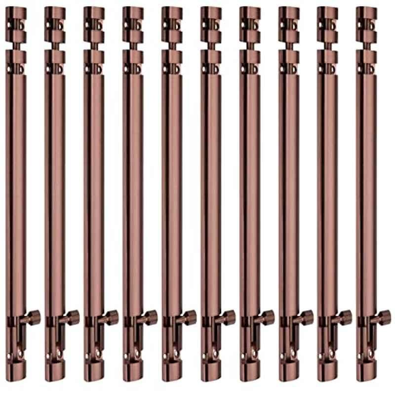 Screwtight Xylo 10 inch Aluminium Rose Gold Finish Tower Bolt, XYLO-RG-10IN-10 (Pack of 10)