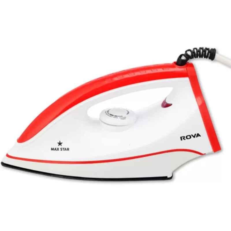 MAX STAR ROVA 1000W Red, White & Black Dry Iron