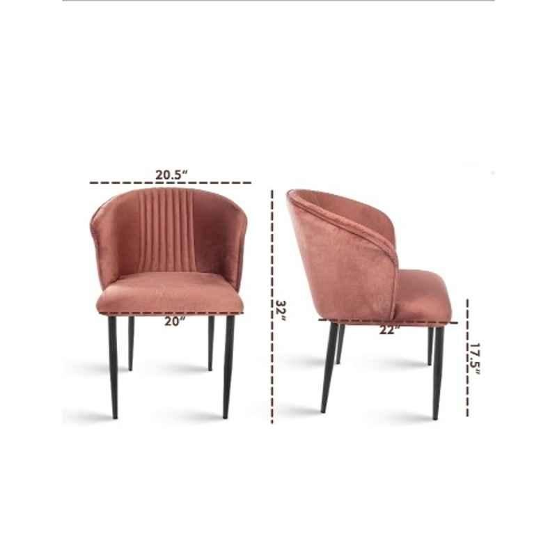 Modern India Seating Brown Velvet Dining Chair, MISPC21