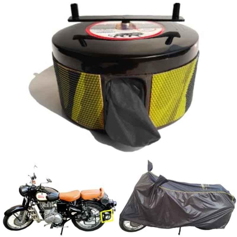 Bike Blazer Army Gun Metal Black Nylon Taffeta Universal Size Semi-Automatic Bike Body Cover for Royal Enfield Roadster 650, Shotgun & 2021 Bullet 350