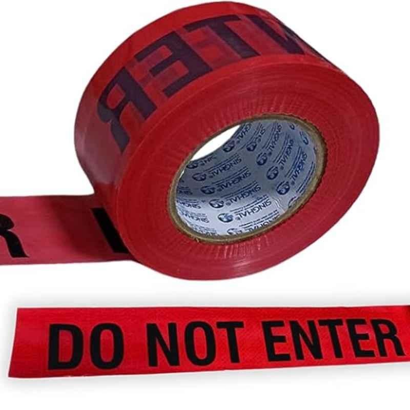Singhal 300m 3 inch Do Not Enter Red Polypropylene Barricade Tape with Bold Black Print