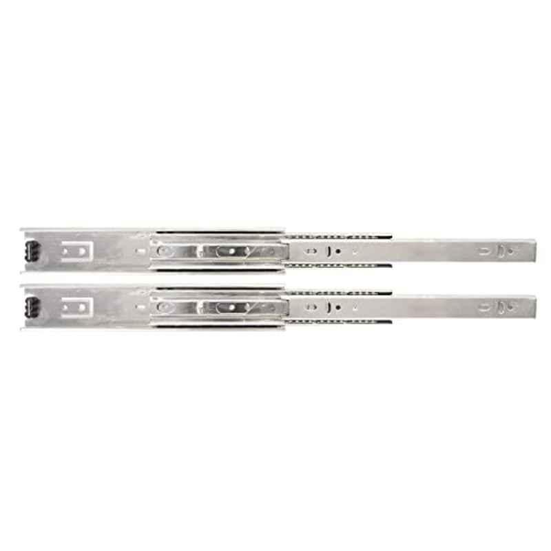 Link 2 Pcs 10 inch 45kg Silver Iron Telescopic Drawer Channel Set