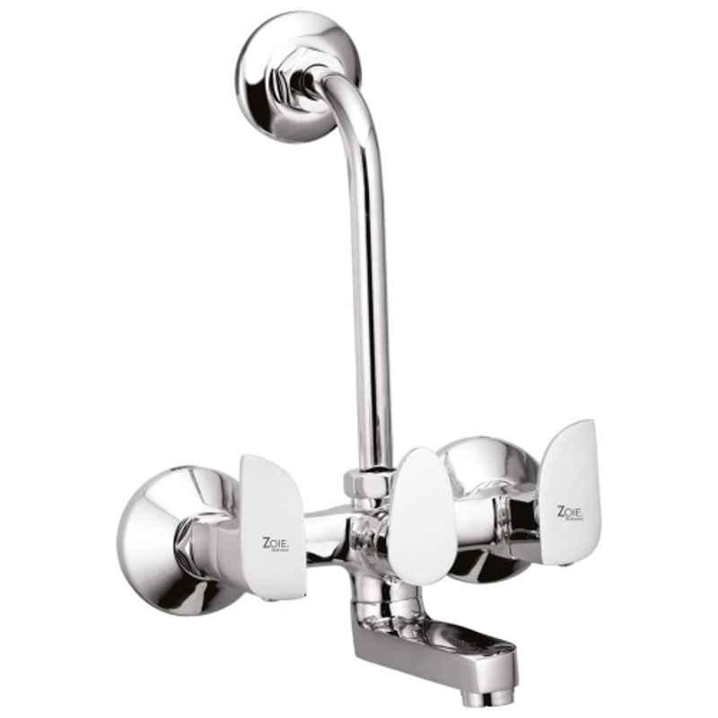 Zoie Olive Brass Silver Chrome Finish 2 in 1 Wall Mixer, Z21020