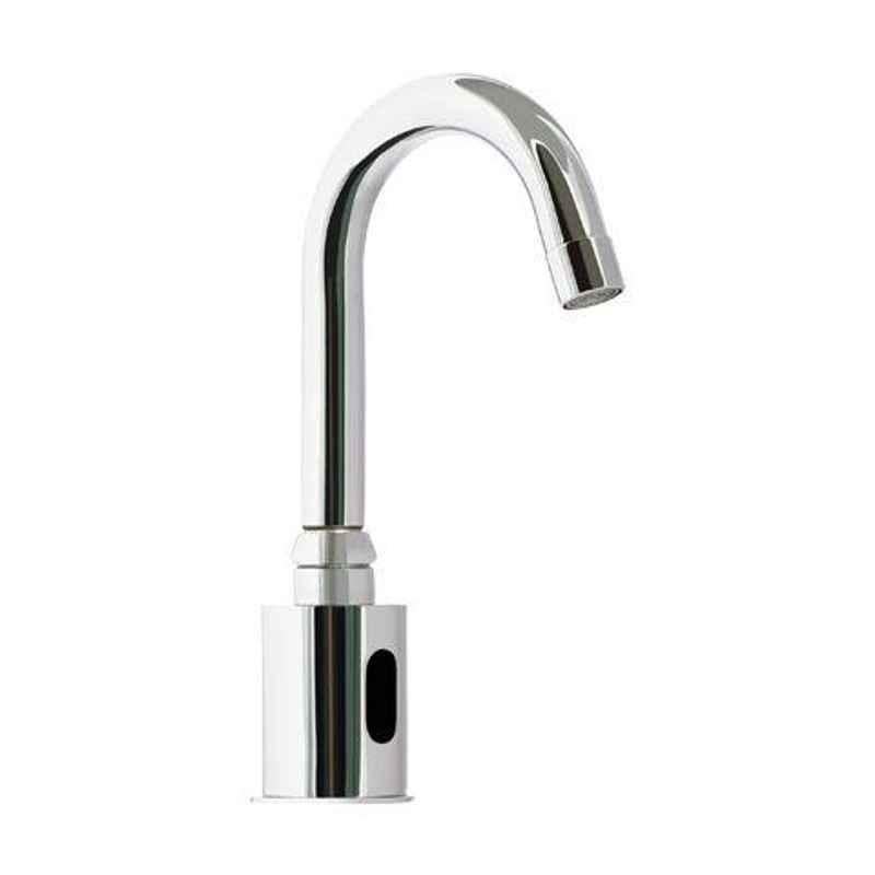 Bharat Photon 220V AC & 6V DC Operated Brass Chrome Plated Basin Mounted Sensor Faucet, BP-F127