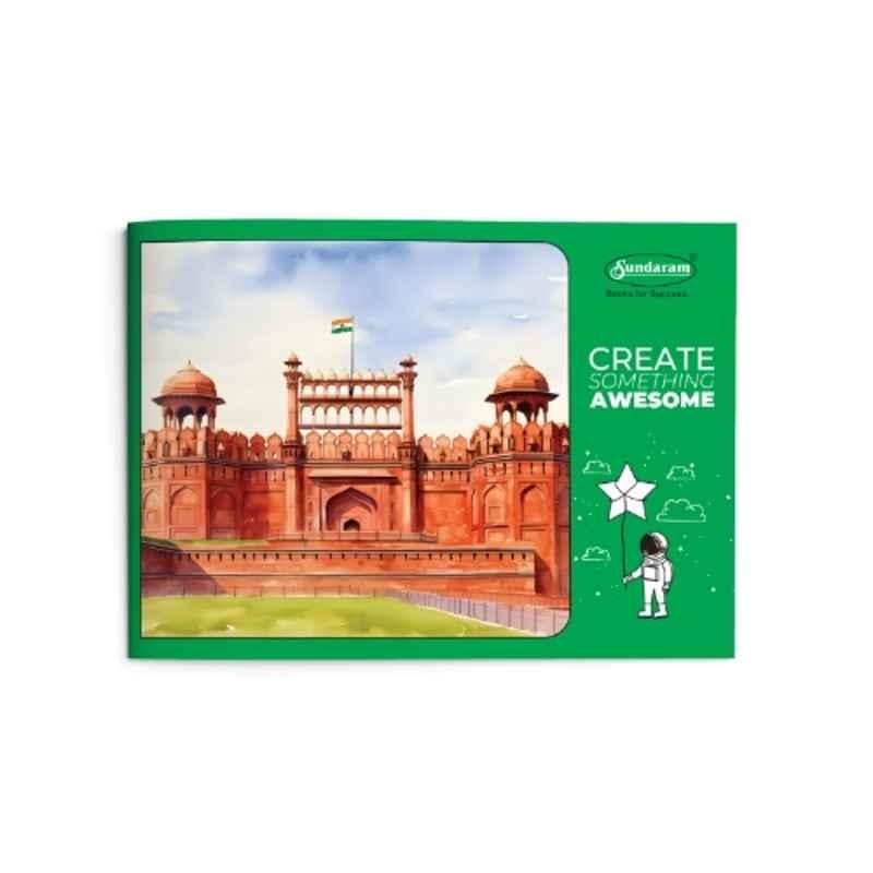 Sundaram 36 Pages 25x18cm Green 3A Jumbo Drawing Book with Softbound Cover, D-5 (Pack of 24)